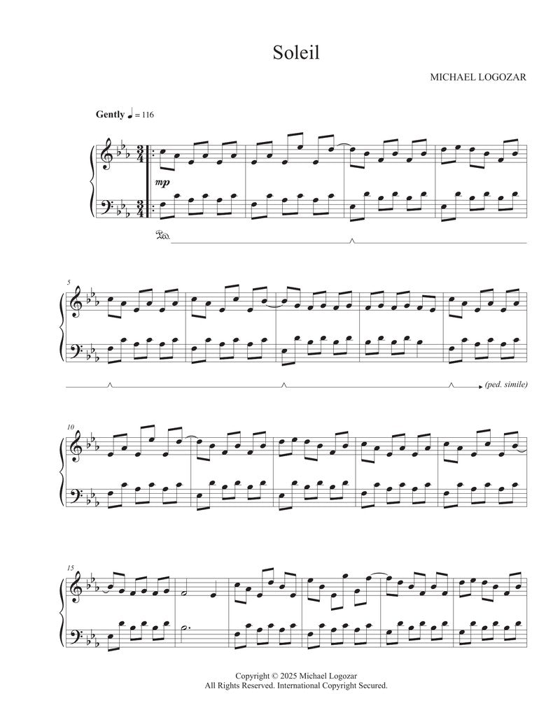 Michael Logozar - Soleil - Sheet Music Download