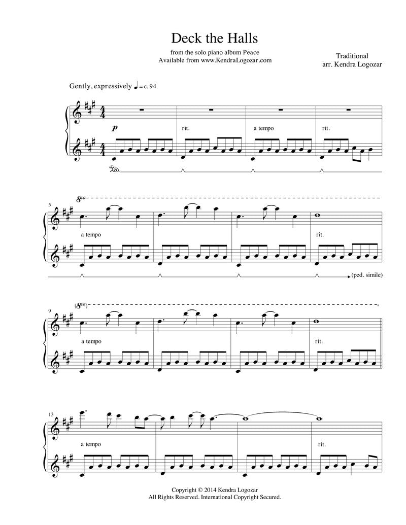Deck the Halls - Sheet Music Download
