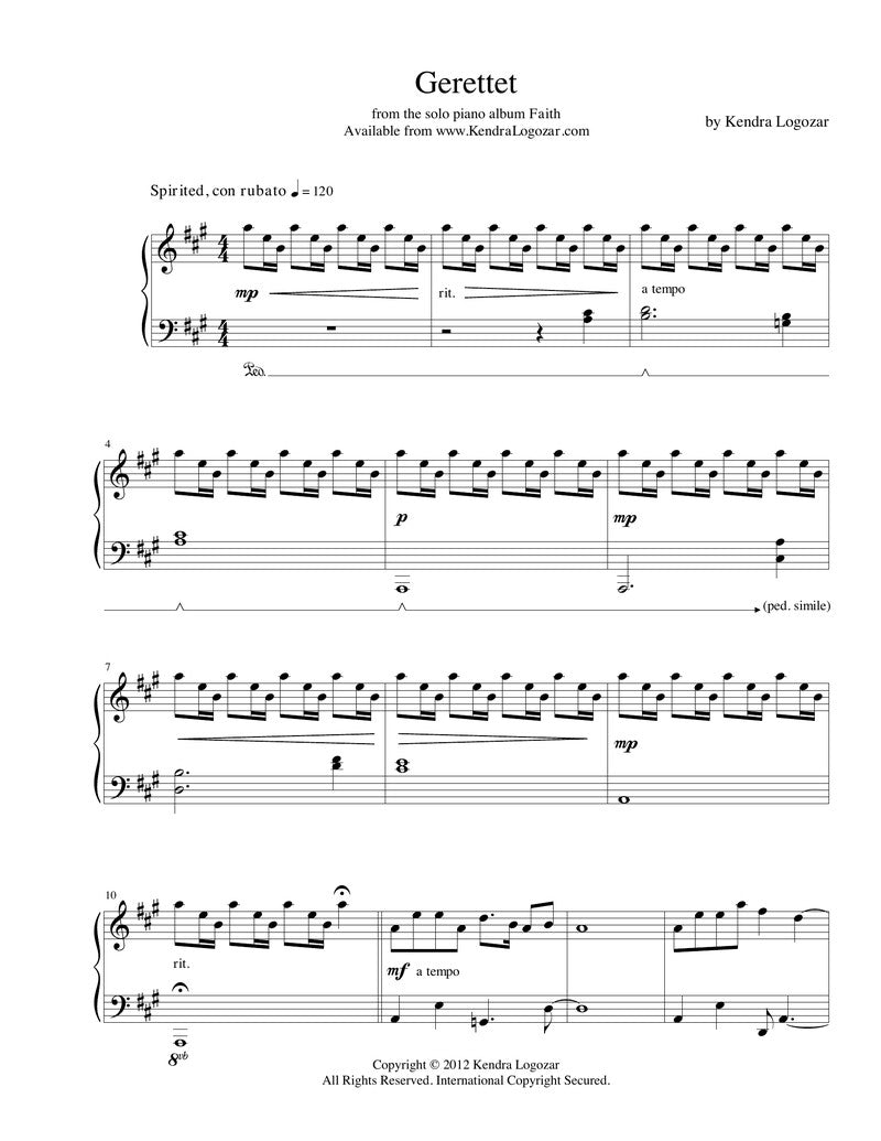 Gerettet - Sheet Music Download