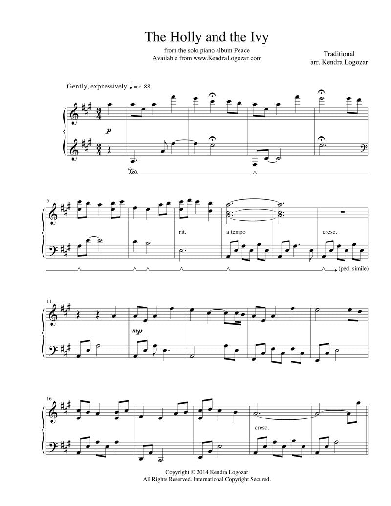 The Holly and the Ivy - Sheet Music Download