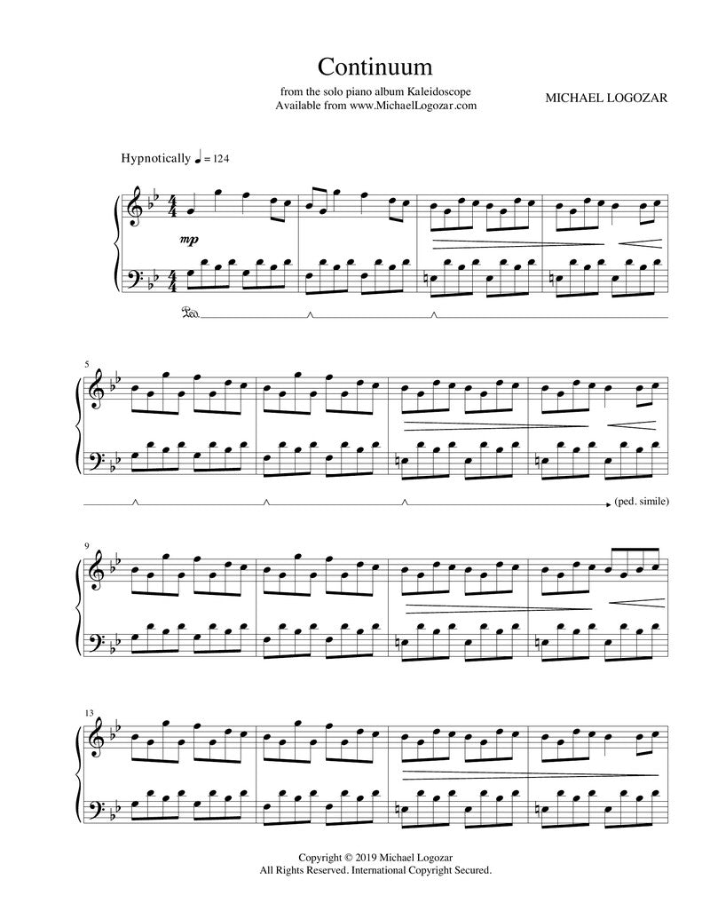 Continuum - Sheet Music Download