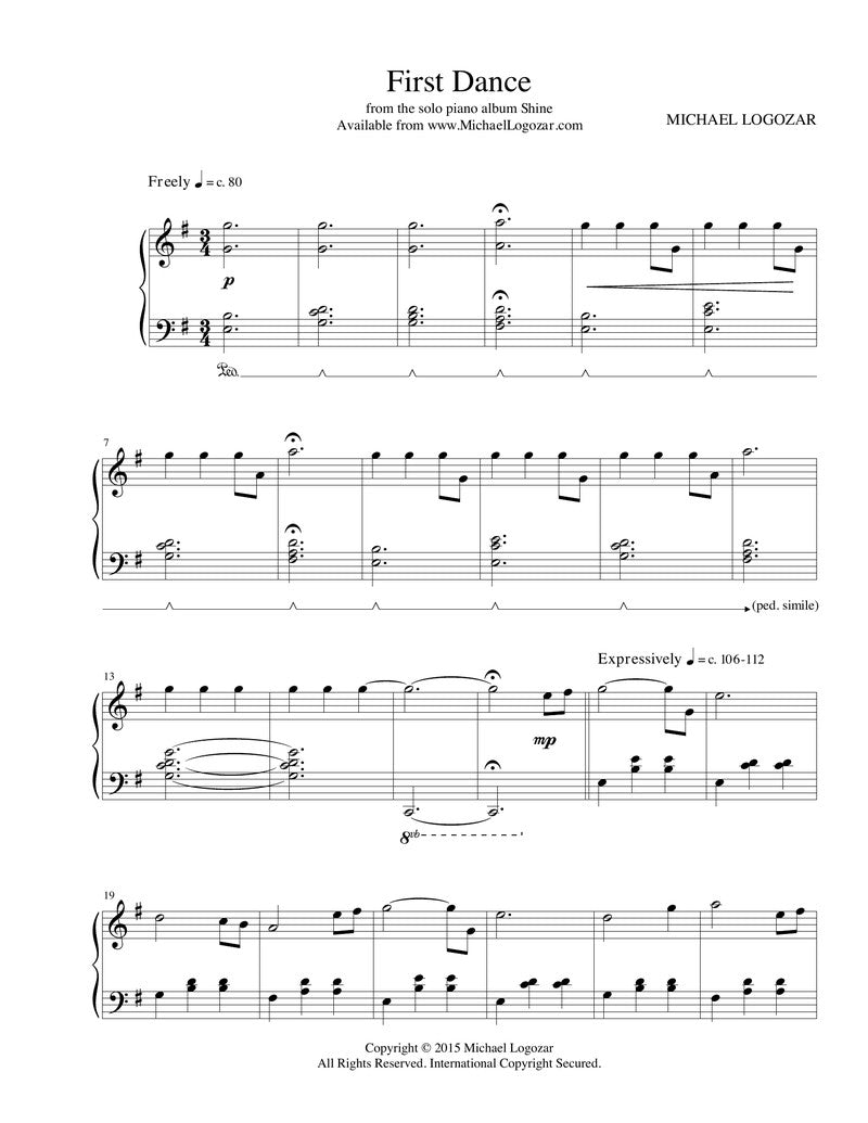 First Dance - Sheet Music Download