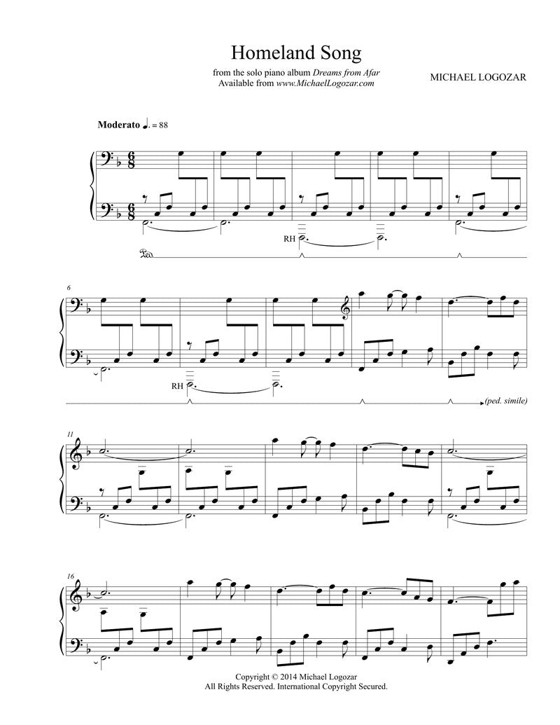 Homeland Song - Sheet Music Download