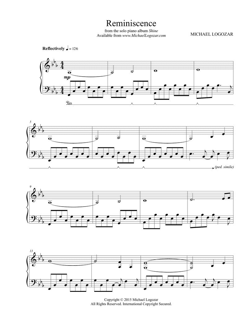 Reminiscence - Sheet Music Downoad