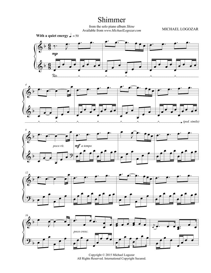 Shimmer - Sheet Music Download