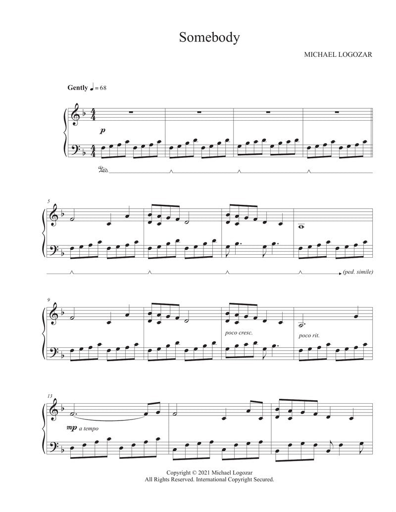 Somebody - Sheet Music Download