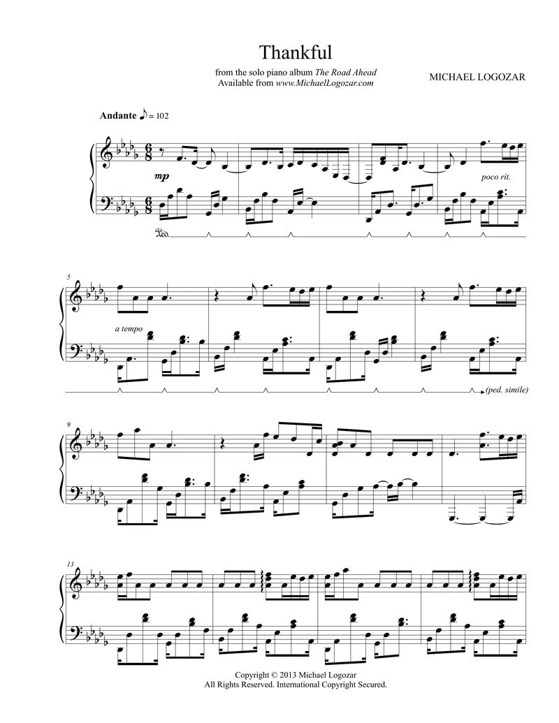 Thankful - Sheet Music Download