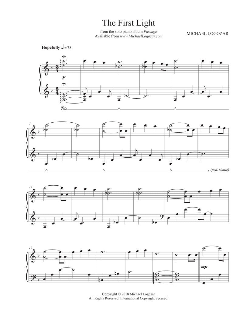 The First Light - Sheet Music Download