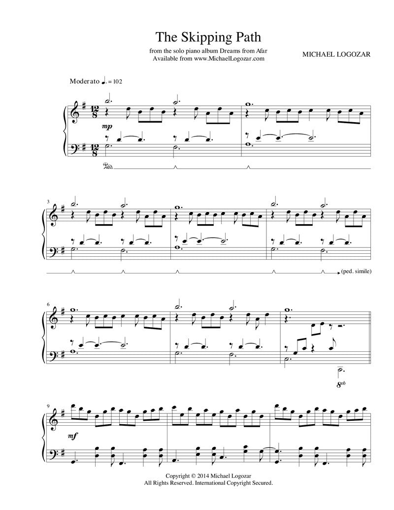 The Skipping Path -Sheet Music Download
