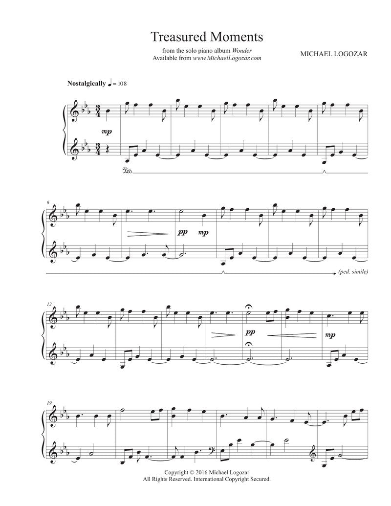 Treasured Moments - Sheet Music Download