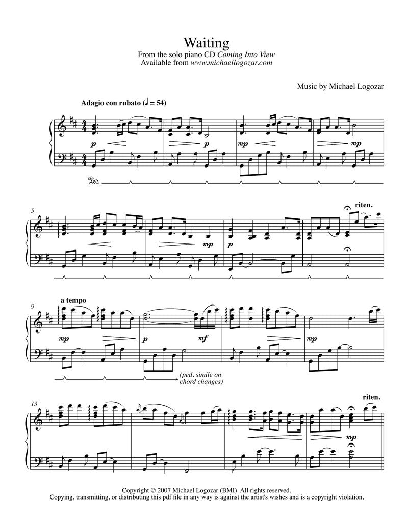 Waiting - Sheet Music Download