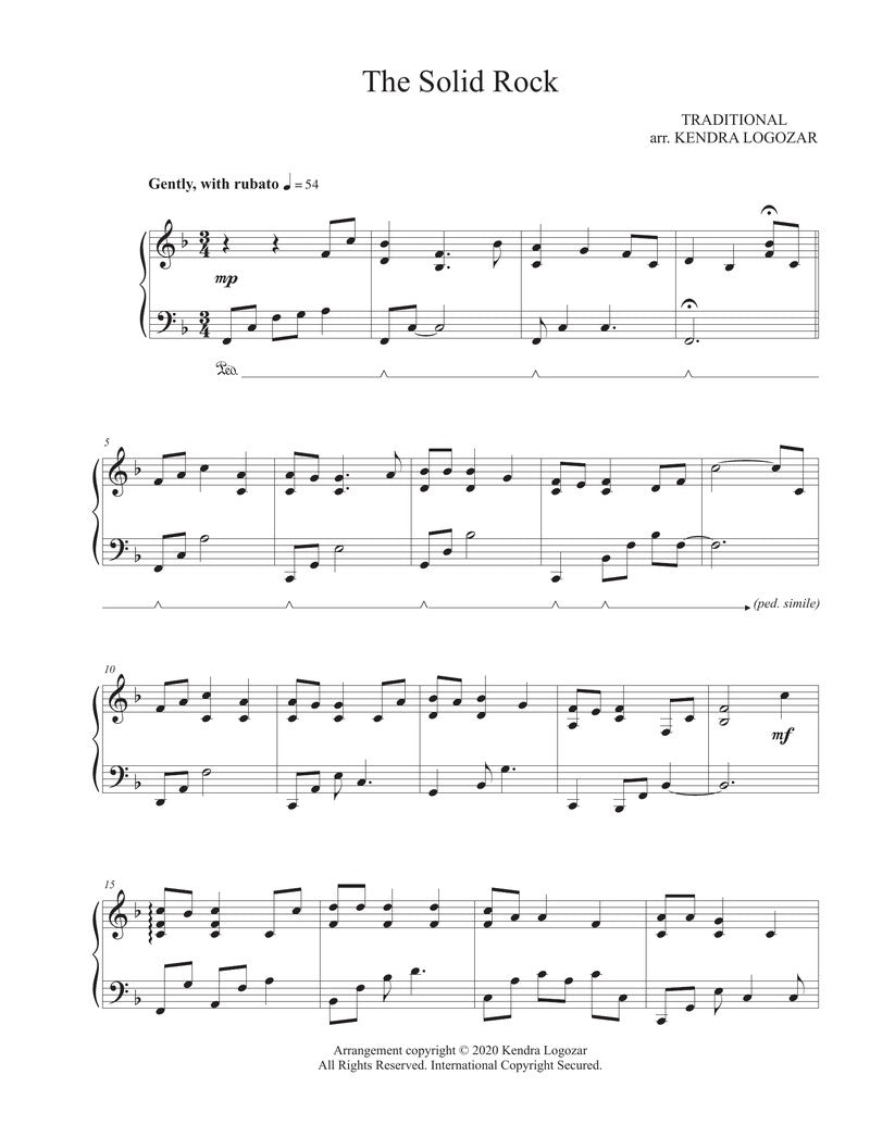 Kendra Logozar - The Solid Rock - Sheet Music Download