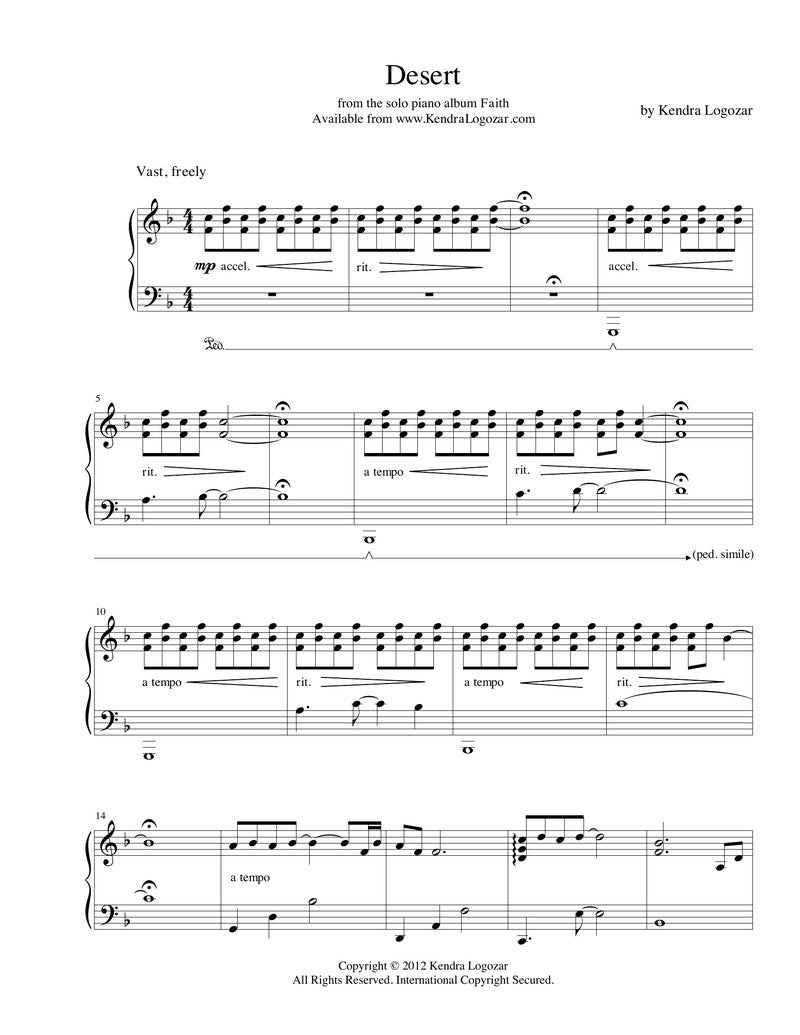 Desert - Sheet Music Download