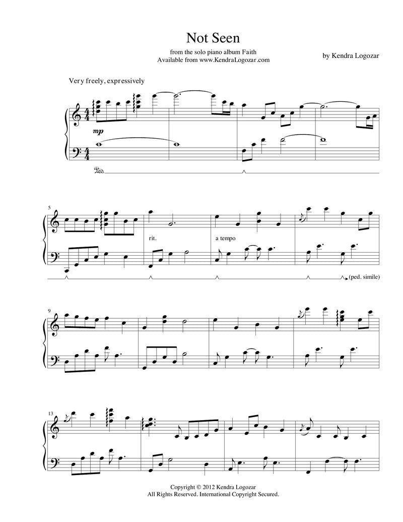 Not Seen - Sheet Music Download