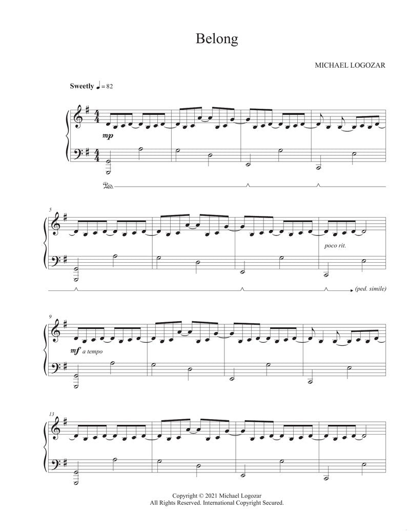Belong - Sheet Music Download