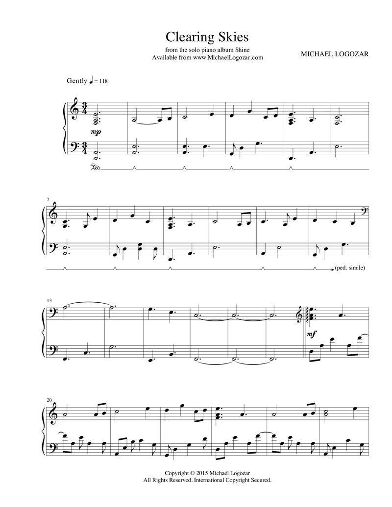 Clearing Skies - Sheet Music Download