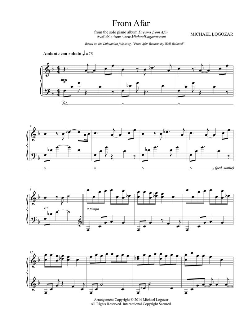 From Afar - Sheet Music Download