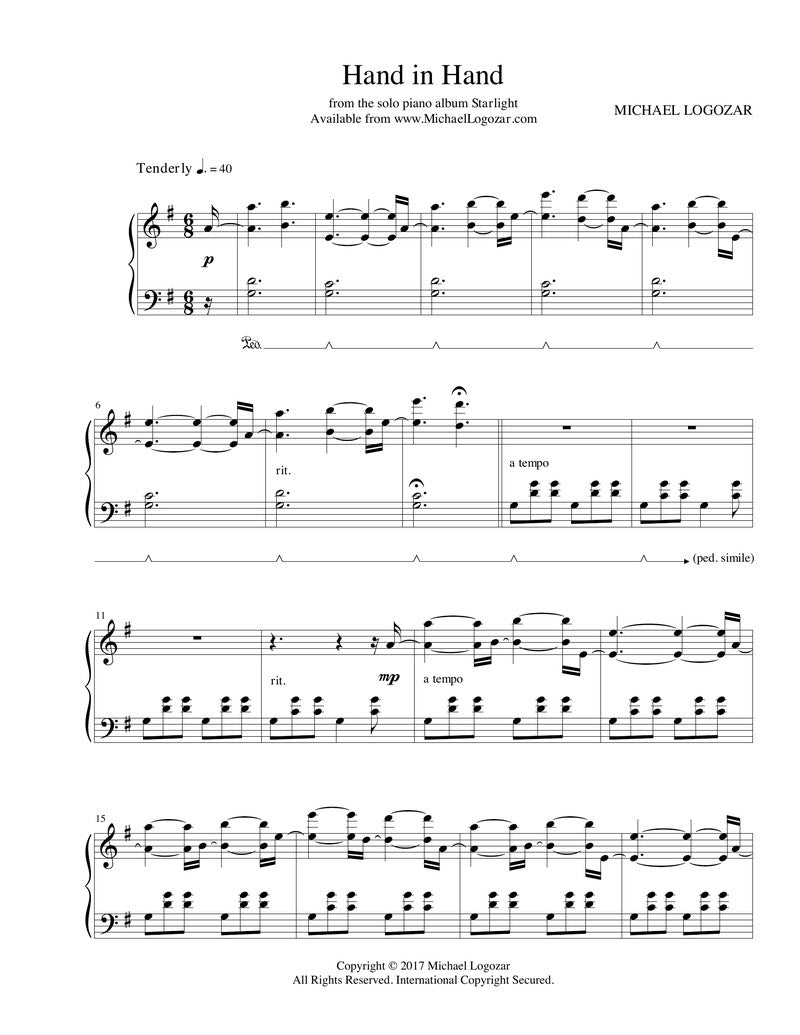 Hand in Hand - Sheet Music Download