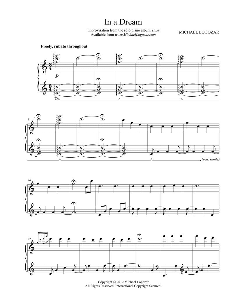 In a Dream - Sheet Music Download