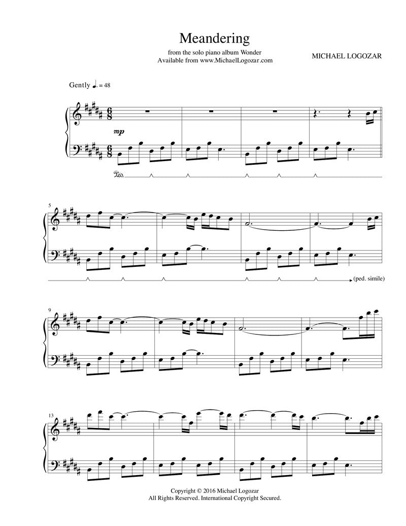 Meandering - Sheet Music Download
