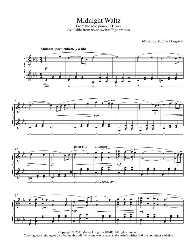 Midnight Waltz - Sheet Music Download