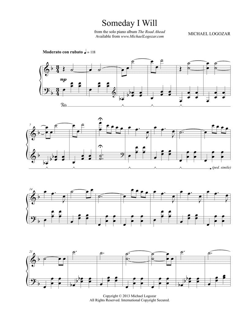 Someday I Will - Sheet Music Download