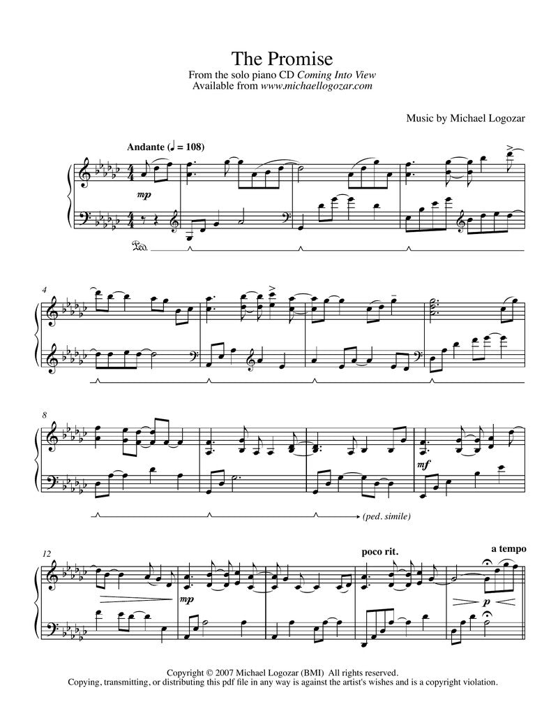 The Promise - Sheet Music Download