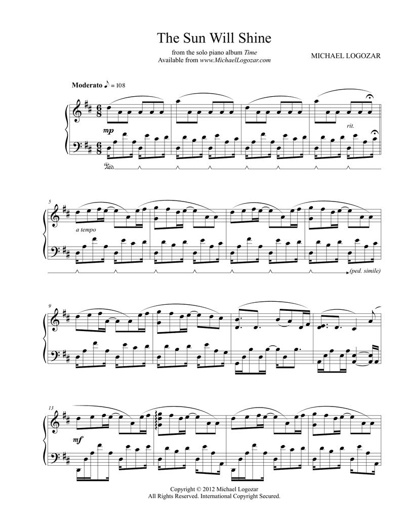 The Sun Will Shine - Sheet Music Download