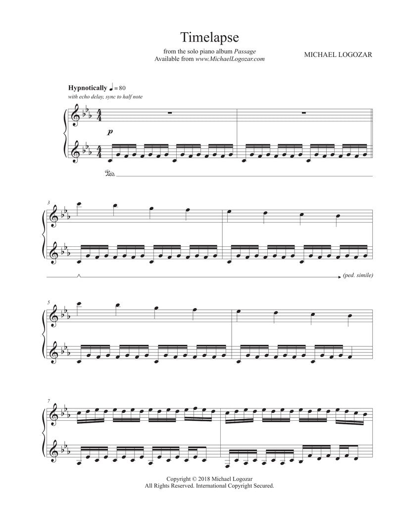 Timelapse - Sheet Music Download