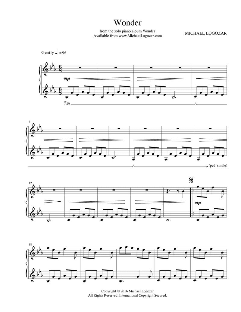 Wonder - Sheet Music Download