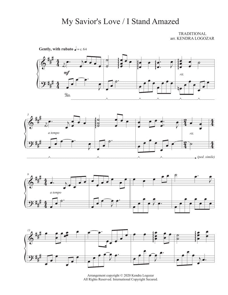 Kendra Logozar - My Savior's Love / I Stand Amazed - Sheet Music Download