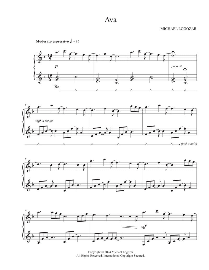 Michael Logozar - Ava - Sheet Music Download